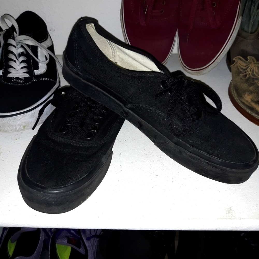 Black Van's Era Shoes Classics Flat Tennis shoes